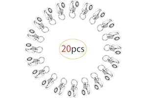 CAILIYA CAILI 20 Pcs Rodillos de Carril de Cortinas,Plástico Twin con Ruedas Transportadores Carril Deslizante Glider, Polea Silenciosa para Cortina de Ducha Pistas (blanco)