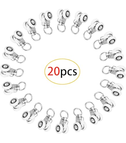 Lot de 20 rouleaux de rail de rideau - Convient pour accrocher des rideaux (taille moyenne