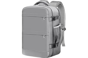 KIRFEIHT Bagage Cabine 40x20x25 pour Ryanair - Sac à Dos de Voyage pour compagnies aériennes - Bagage à Main Avion -Gris