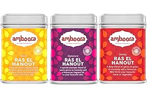 Ras El Hanout Premium Moroccan Spice Blend Gift Trio by Amboora | A Bundle of Authentic Moroccan spices perfect for the true taste of Moroccan and North African cooking | 3 x 40g tins Gift Set