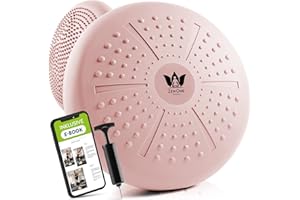 ZENONE SPORTS ZenBalance Plus, Coussin d'équilibre Balance Board, Coussin Orthopédique, Coussin d'air pour la Posture, Entraînement de l'équilibre et de la Force, avec Pompe, e-Book et Guide, 33 cm