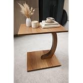 Esna Home C Tipi Yan Sehpa, Ahşap, Modern Tasarım, Kanepe Yanı Orta Sehpa