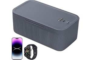 VEGOATY Mini coffre-fort petite boîte verrouillable : boîte à combinaison à 3 chiffres, pour caisse à monnaie, objets de valeur, médicaments, boîte pour téléphone portable, pour bijoux, documents