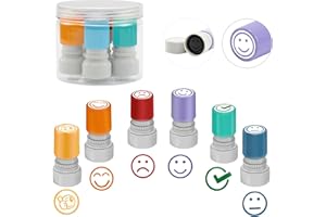 Qcdou Timbri per insegnanti di scuola, confezione da 6 timbri autoinchiostranti per insegnanti, Timbri per Insegnanti in Inglese, Self-inking Stamp con Messaggi Motivazionali, francobolli per bambini
