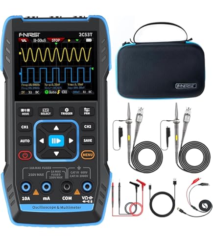 Oscilloscopio Portatile 3 In 1 - 500kHz, Schermo 2.4", Generatore Segnali, Ricaricabile USB - Foto 14