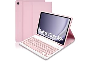 TITITINITA Keyboard Case for Samsung Galaxy Tab A9+ / A9 Plus 11 Inch 2023 (SM-X210/X216/X218),Built-in S Pen Holder - Slim Smart Cover with Detachable Bluetooth Keyboard for Samsung Galaxy Tab A9(Pink)