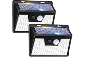 kolpop Luz Solar Exterior,[2 Paquete/140 LED] Focos led exterior solares 3 Modos, Luces led solares para exteriores Impermeable IP65 Luces solares led exterior jardin para terraza garaje patio