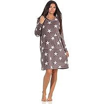 Schlafanzug Damen Winter Fleece - Langarm Nachthemd Kuschelig Warm