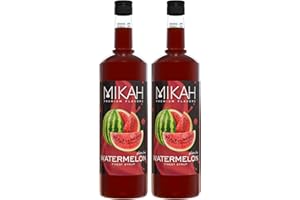 Mikah - Premium Flavors - Watermelon (Anguria) x2 | Sciroppo Per Drink e Dessert | Uso Professionale | 2 Bottiglie da 1 Litro (2x1000ml)