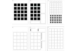Speedy Spreads Journal Stencils (Monthly Layouts #1) - x6 Stencils for A5 Bullet Dot Grid Journal Notebook, Save Time on Full-Page Layouts, DIY Planner Templates for Productivity by Sunny Streak