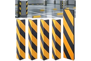 JINFANSHURICH 4 Stück Kantenschutz Garage 40×10×1.5 cm – Selbstklebende Türkantenschoner aus EVA, Streifen, Stoßschutz für Garagenwand, Parkplatz & Lagerhalle (Schwarz-Gelb)