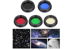 TOPIKY Teleskop Okular linsen Filter kit,Professionelle Aluminium Legierung Optische Linsen Farb Filter Set Teleskop Zubehör für 1,25 Zoll/31,7mm Teleskop für Mondnebel Planet Sun