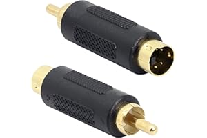 GELRHONR 4 pin mini DIN S-Video a RCA adattatore, placcato oro 4 pin cavo composito adattatore per TV, CCTV o DVR-2PCS