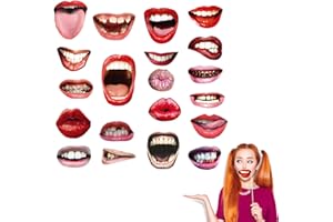 BAVOOTY Foto Requisiten,Party Fotoautomat Booth Props Komisch Lippe Mund,Fotobox Accessoires Weihnachten,20 Stück Party Fotoautomat Requisiten für Karneval, Hochzeit,Weihnachten,Halloween