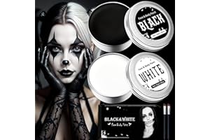 SPINNE LUCAS Trucchi Bianco e Nero per Viso Halloween, Trucchi Halloween Make up, Trucco Carnevale Halloween Bambini Donna Adulti, Bianco e Nero Body Painting per Carnevale Feste Clown Effetti Speciali Sfx 60g