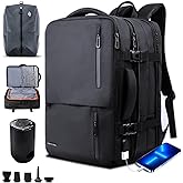 KINGSLONG Sac a Dos Sous Vides: 46L Voyage Cabine Avion Bag Extensible Backpack Avec Pompe 19 Pouces PC Convient Pour les Voy