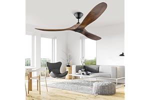 XSGDMN 52 "ventilatore da soffitto esterno con telecomando, Ventilatore da soffitto balcone senza luce, 1/4/8h temporizzazione, moderno ventilatore da soffitto impermeabile interno/esterno