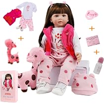 ZIYIUI – Poupée Reborn De 60 Cm (24 Pouces) – Vinyle Silicone – Faite Main – Bébé Fille – Avec Vêtements Et Accessoires