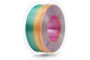 FilaBees Filament PLA en soie pour imprimante 3D, 1,75 mm, filament PLA arc-en-ciel multicolore, filament d'impression 3D populaire +/-0,02 mm, 1 kg, sans fumée et sans odeur, bonbon arc-en-ciel en