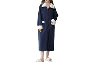 Badrock Dambadrock Fleece Plysch Mjuk Fluffig Fuzzy Mysig Varm Badrock Dusch Spa Lång Dragkedja Badrock for Damer scarf