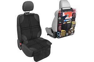 Starward Autositzschoner, Kindersitzunterlage Auto rutschfest Wasserabweisender, Sitzschoner Auto Kindersitz mit Rückenlehnenschutz, Allgemein Autositzschutz, Autoaufbewahrungstasche