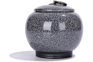 Uziqueif Haustier Urnen für Asche Katze/Hunde, Asche Andenken, Keramik Hund Asche Andenken Personalisiert Dekorieren zu Hause, Küche, Garten, Büro,720 ml, Grau