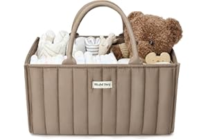 Blissful Diary Baby-Windel-Caddy Organizer, stilvoller Aufbewahrungskorb für Neugeborene und Windelstation, Geschenk für Babyparty und Wunschliste, Mokka-Braun