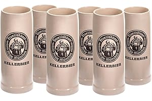 ‎ZUM FRANZISKANER Zum Franziskaner Weissbier Original Kellerbier Tonkrug | 6 Stück a 0,5L | Oktoberfest München Bayern Bierkrug Biergarten Volksfest Geschenk