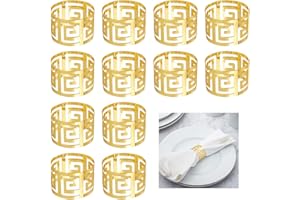 UptVin 12 Pezzi Portatovaglioli, Portatovaglioli in Oro Anelli per Tovaglioli per Matrimonio Festa Compleanno Anniversario Decorazione Tavola