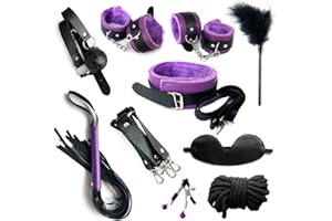 SOLARIS AUTOMOTIVE Regalos Cómodos Transpirables Pareja Deportes Festival Fiesta Conjuntos esposas Sexuales de parejas adultos Hombres 10 Piezas Regalos de cuero negro Juguetes de fitness de gimnasia elástica