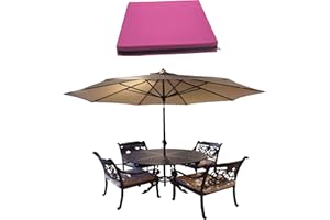 GRIZZLY FOAM 4cm Thick Waterproof Seat Pad Chair Cushion Kitchen Dining Living Room Patio Garden Rattan Furniture Foam Filled Strong Fabric Removable Zip Cover (Pink, 50 x 48cm / 20" x 19")