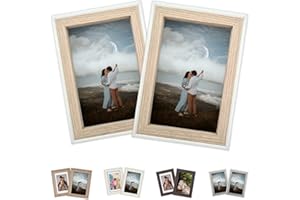 GANCEDO HOME Marco de Fotos 15x20 cm - 2 Uds - Marcos de Fotos de Madera - Marco de Fotos Originales - Porta Fotos Mesa - Marcos de Fotos Baratos - Regalo Aniversario - Cuadros de Fotos