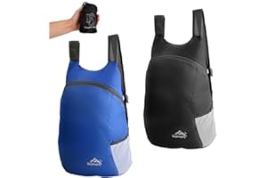 Pinsheng 2 szt. ultralekki plecak składany wodoodporny plecak turystyczny plecak plecak podróżny plecak na co dzień na podróż kemping na świeżym powietrzu, jazda na rowerze, sport, wycieczki, Czarny i