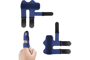 SAVITA 2 szt. Szyny na Palce, Szyny na Palce Spustowe Orteza na Palec dla Zlamanej Ochrony Palca Ulga w bólu Zlamany (Niebieski, All Inclusive)