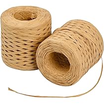 Nastro Di Rafia Naturale 160m - Bianco E Rosso Per Regali, Decorazioni E Giardinaggio - Foto 4