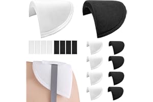 Flying Pottery 4 Paia di Foam Shoulder Pad, Spallacci Imbottiti in Schiuma, Spalline per Vestiti Spessi 1,5 cm, Accessori da Cucito per Spallac Ci da Donna Abiti, Camicie, Cappotti (Nero, Bianco)