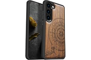 Carveit Funda con Compatible Galaxy S23 Plus Carcasa [Única Carcasa estético] Absorción de Impacto para Samsung S23 Plus Case estético (Nogal-La brújula de Las Grandes Olas)