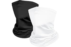 Kiiwah 2 Pièces Cache Cou Elastique pour Homme et Femme, Tour de Cou Coupe-Vent et Respirant Snood à Séchage Rapide pour Moto, Cyclisme, Ski, Randonnée, Course à Pied