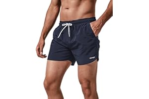 MaaMgic Homme Short de Bains Maillot de Bain Garcons Pants Court de Sport Séchage Rapide Couleur Unie