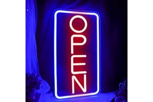 BringLuck2U Insegne al neon OPEN Parola OPEN Luci notturne al neon per la decorazione della stanza Lampada da camera Bar Pub Hotel Caffetteria Ristorante Sala giochi Wall Art Decoration Sign