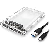 Pars Power Type-C 2.5" Şeffaf HDD/SSD Harici Disk Kutusu Type-C 3.0 ED-01 | 5 Gbps Veri Aktarımı, UASP Desteği, SATA I II III