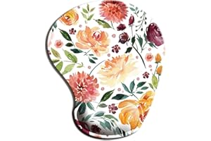 Visaccy Amazon - Tappetino per mouse con poggiapolsi, antiscivolo, per computer e laptop, ergonomico, in memory foam, 21 x 24 x 2,3 cm, colore: Arancione