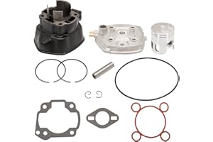 Anlseiod Kt00109 Cilindro Thermal Group DR 70cc Hierro Fundido H20 Pin 10 Patinete Horizontal Minarelli, 8 transferencias con escape elíptico y cabeza de una pieza