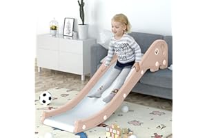 FUKEA Sofa Slides for Kids, Elephant Indoor Toddler Slide for Bed Couch Slide for Toddler Age 1-3, Pink