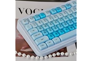 ‎SUMGSN 130 Tasten PBT Dye Sub Jelly Keycaps MOA Profil Tastenkappen Kompatibel mit Wooting Tastatur 61/64/87/104/108 Cherry Mx Switches Mechanische Tastaturen (Blau)