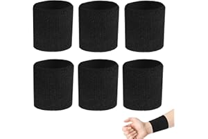 MEKEET Sweat Bands Wristbands Elastic Black Arm Sweatbands Cotton Gym Sports Sweatband Bracelet Fitness Sweatbands for Men Women for Tennis Running Basketball