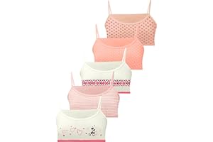 LOREZA ® 5 Reggiseno per Bambina da Allenamento Sportivi in Cotone Reggiseni - 10-15 Anni