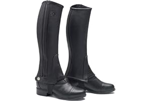 Mountain Horse Soft Rider Chaps Black - Breathable Waterproof Sprayproof - Breathable, durable full grain leather half chaps