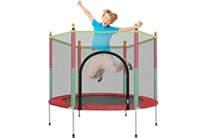 Gziztx Trampolin Kinder 140CM/55IN Trampolin Outdoor Indoor mit Erhöhtes Sicherheitsnetz, Schaumstoff-Stangenabdeckungen, für Jungen und Mädchen im Alter von 1–8 Jahren