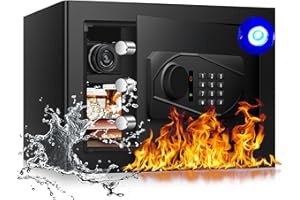 AltiKeep Elektronischer Digital Security Tresor mit LED-Beleuchtung, 30L Feuersicherer Safe für Zuhause, Büro, Hotel – Inklusive A4-Dokumentenbeutel und Wandmontage-Set (35x30x25cm)